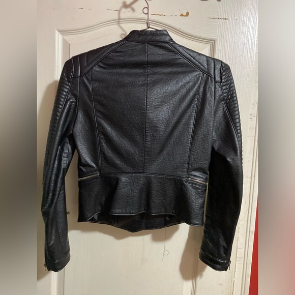 ZARA BASIC Leather Jacket | Small | Black | Like New - Picture 3 of 6